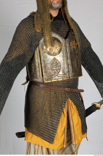  Photos Medieval Knight in mail armor 6 Historical Medieval soldier Turkish chest armor mail armor sword upper body 0008.jpg